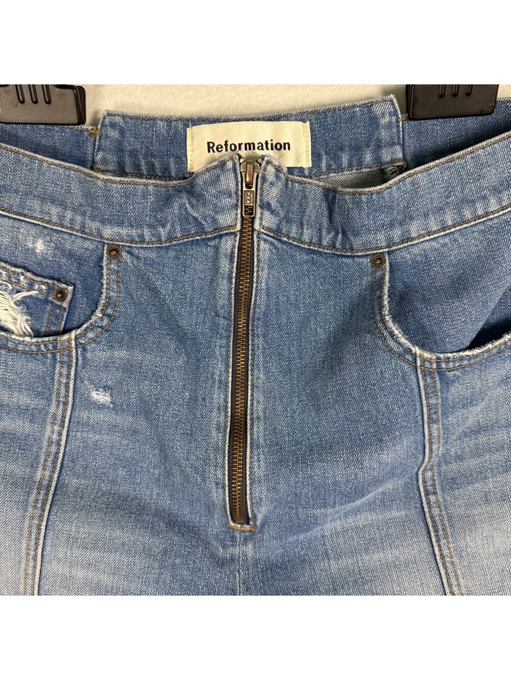 Reformation Fanny Salton Denim Shorts Cutoffs Women's 28 - Picture 4 of 12